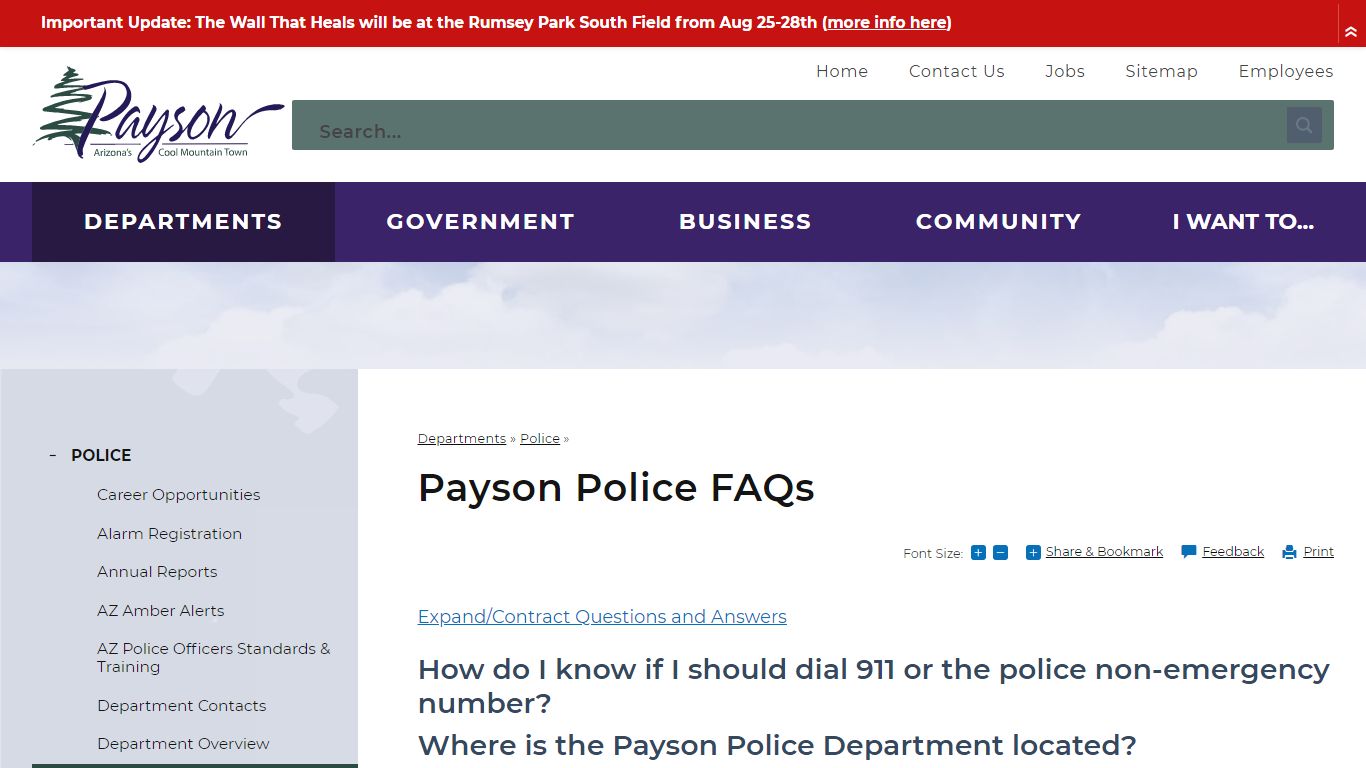 Payson Police FAQs | Payson, AZ