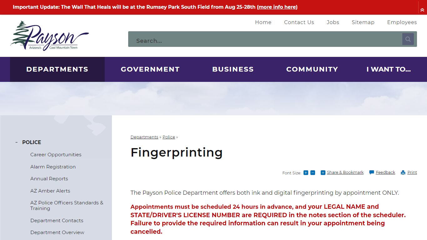 Fingerprinting | Payson, AZ